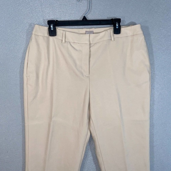 Chicos Pants Womens 2R Beige Pockets Belt Loop High Rise Business Casual - Picture 2 of 14